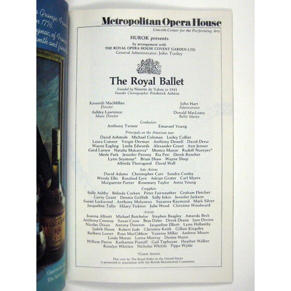 Metropolitan Opera Stagebill 1996 Lincoln Center Royal Ballet Swan Lake Musty - Picture 5 of 7